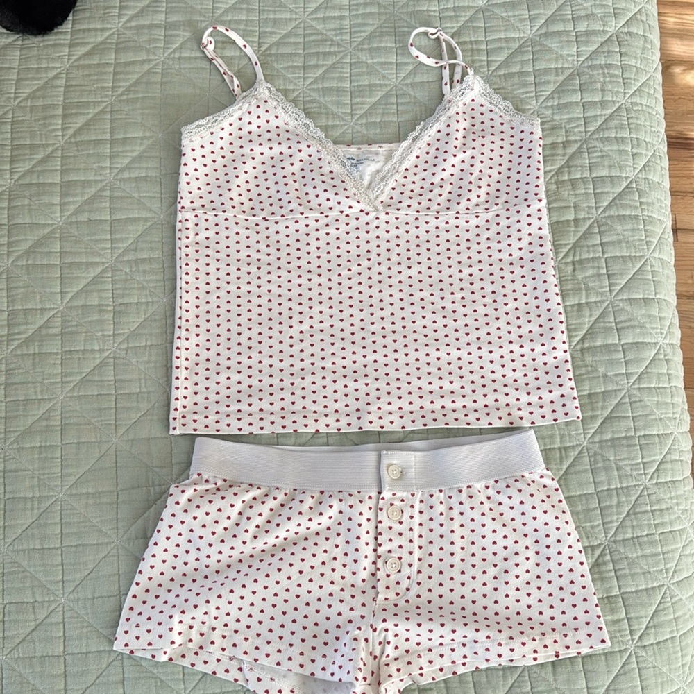 Brandy Melville Heart Pajama Set